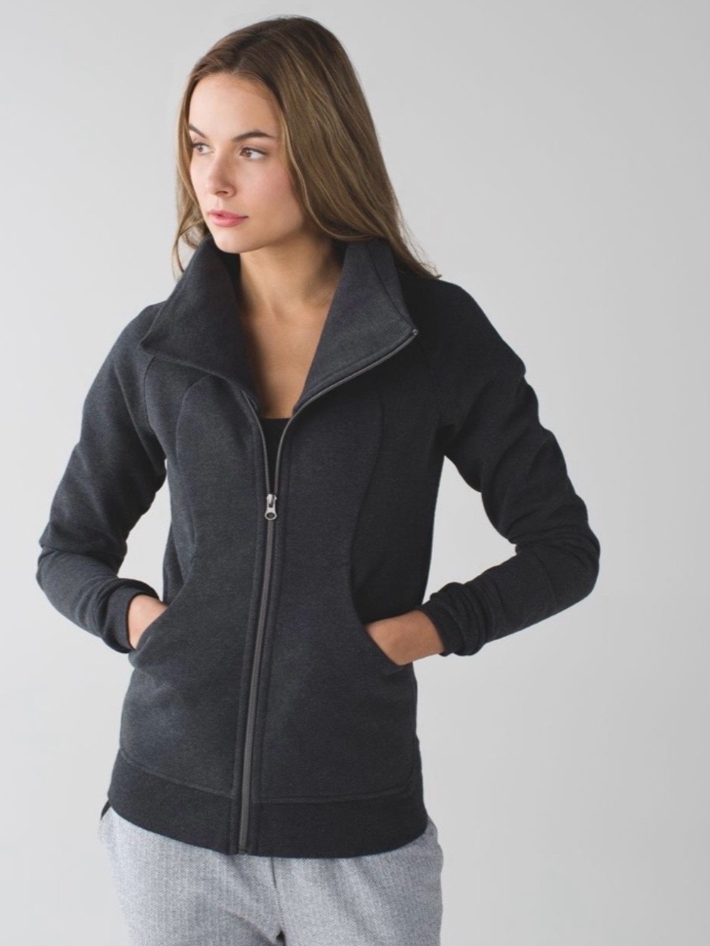 Lululemon Cozy Cuddle Up Jacket Heathered Black / Black